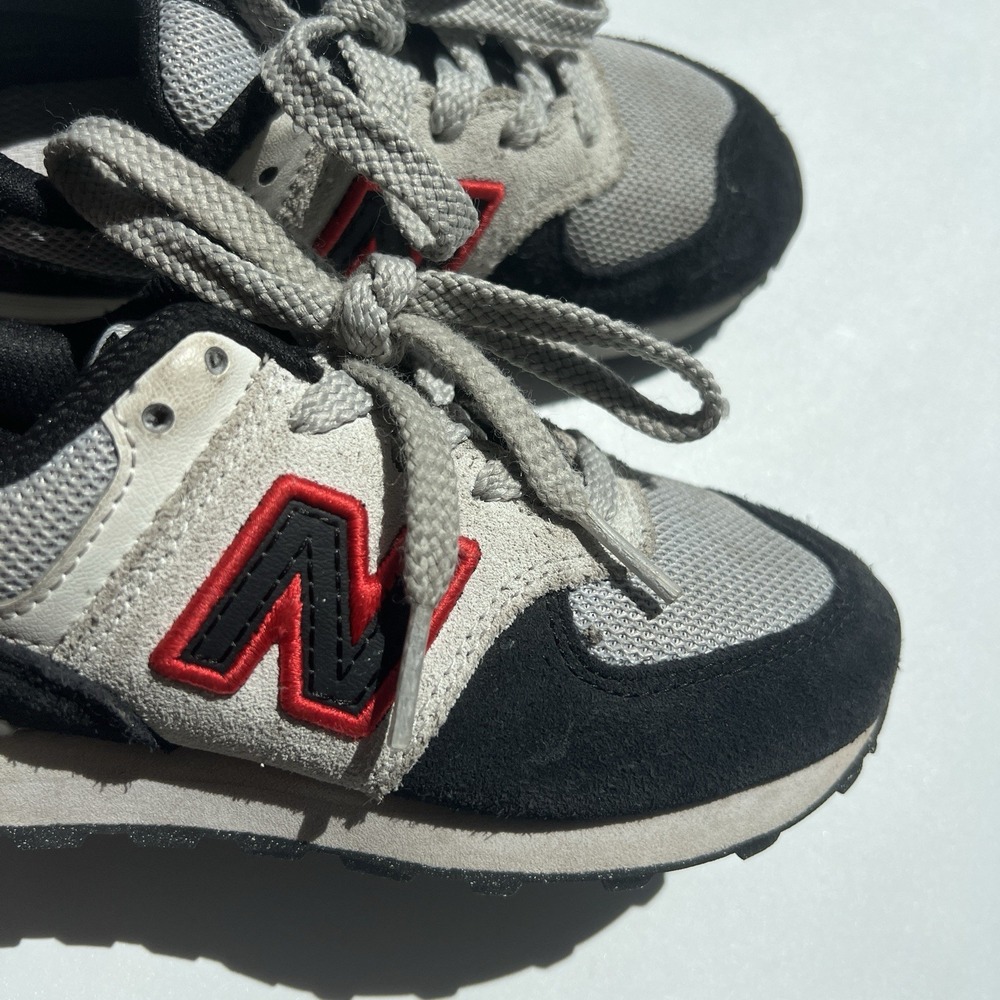 New Balance Kids Boys Size 12 574 Gray Black Red Sneakers School Walking Comfort - Picture 12 of 12